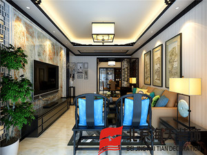 130平米普通户型中式风格家装装修图片设计-十堰齐装网装修效果图